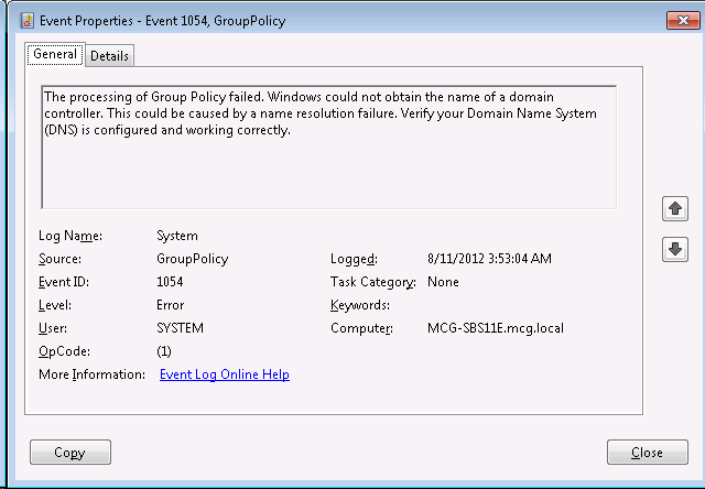 Event Id 1054 Microsoft Windows Grouppolicy
